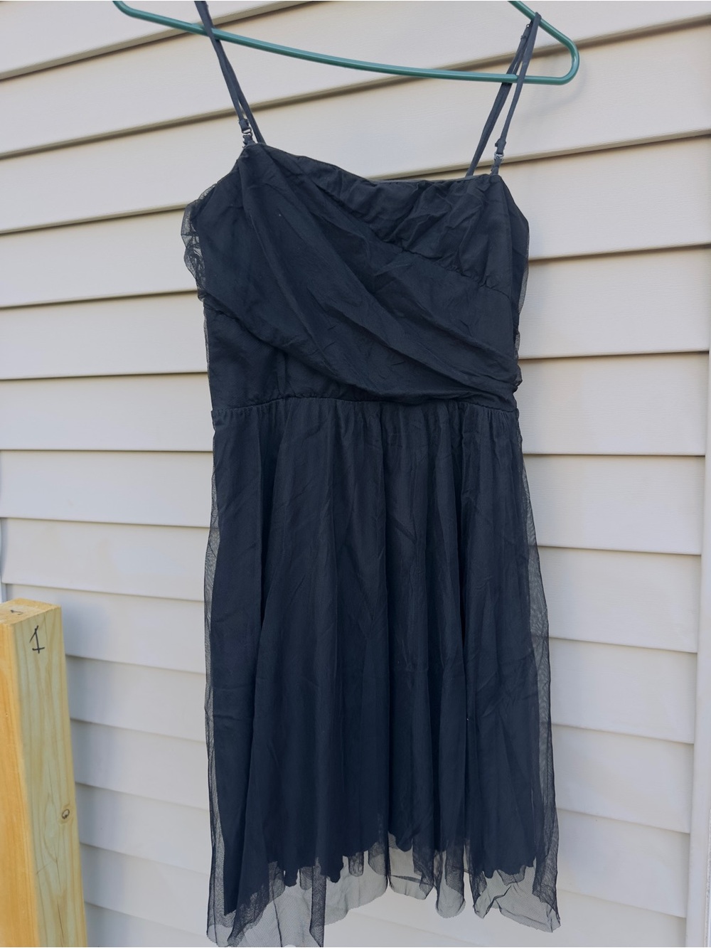 American Eagle Outfitters Black Strapless Tulle Dress